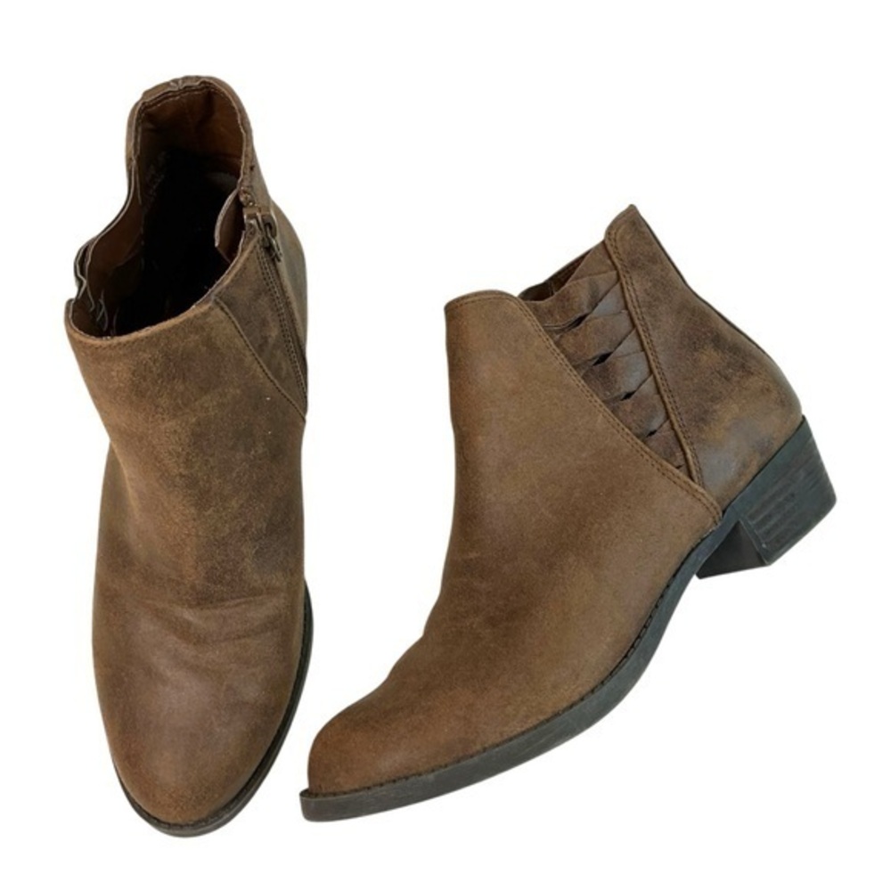 Carlos by Carlos Santana BERT Rustic Brown Ankle Booties Boots Size 7.5M